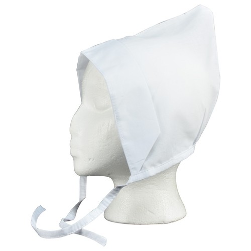 Amish coif white linen bonnet - linen,