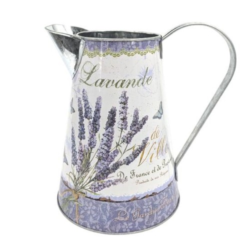 Large metal jug lavender - metal,