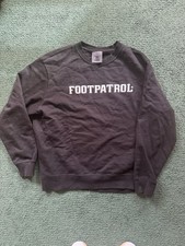 Footpatrol Box Logo | Black/White | Size Large / L | Big Embroidered Crewneck