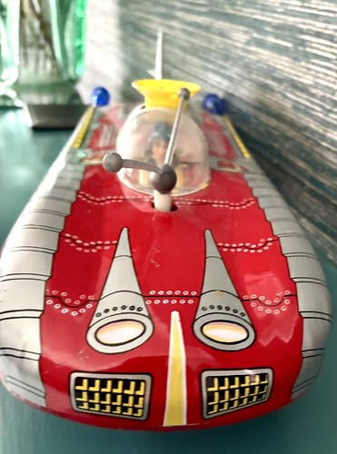 Tinplate rocket ship - ,
