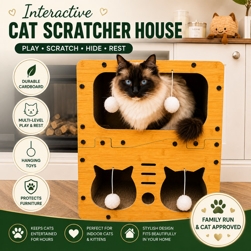 Cat scratcher house - cat,
