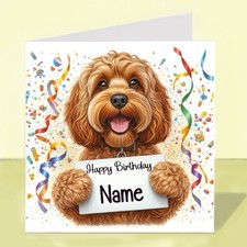 Personalised Cockapoo Dog Birthday Card