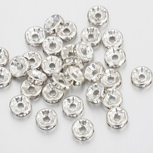 100pcs silver crystal - silver,