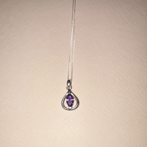 Silver teardrop pendant - silver,