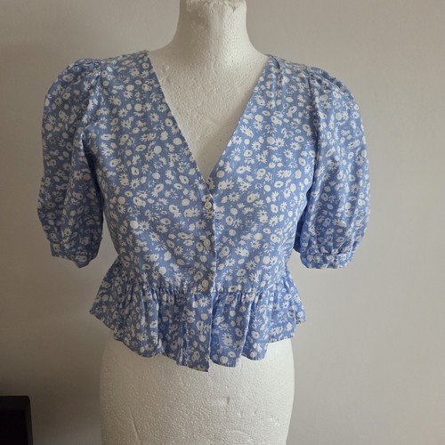 Zara blue ditzy floral - ditzy, crop
