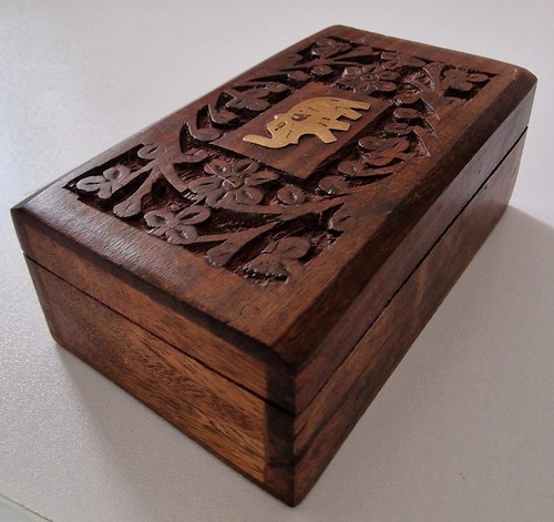 Indian hand carved - carved, wooden