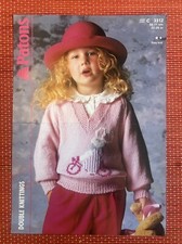 GIRLS BOYS KIDS RABBIT ON A BIKE MOTIF JUMPER 22”-28” VTG KNITTING PATTERN P3312