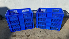 4 x Blue Euro Stacking Storage Boxes - 600 x 400 x 120mm - 23 Litre