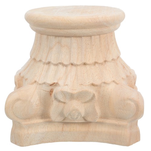 Unpainted wood carved corbel - carved,