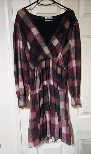 Burgundy tartan dress