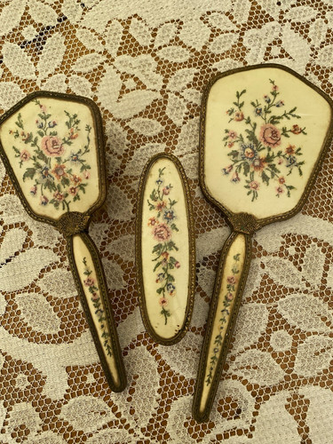 Vintage floral brass - brass, vanity