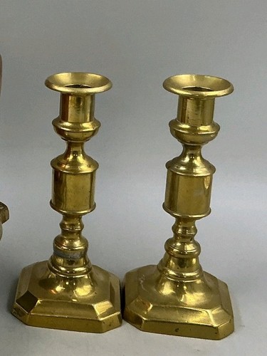 Pair brass candlesticks - of,