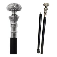 Foldable Silver Top Cane Walking Stick Handled Sticks Prop Themed Walking Cane