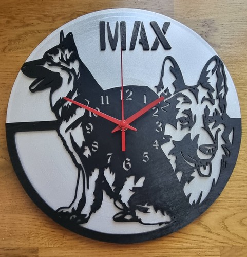 Alsatian dog clock - dog,