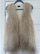 F&F Faux Fur Gilet UK 14 Cream