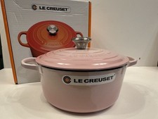 Le Creuset Signature Round Casserole Cast Iron 24cm Shell Pink New Box  RRP £319