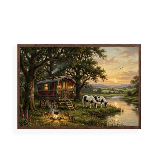 Vardo wagon art print - wagon,