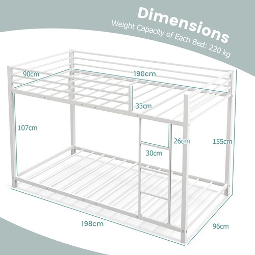 Metal bunk bed single - metal,