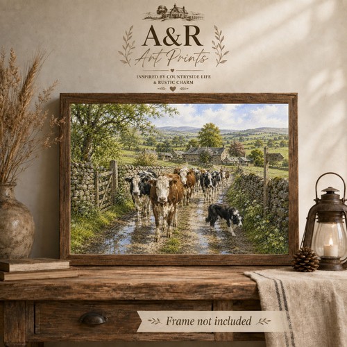 Cows border collie a4 - &,