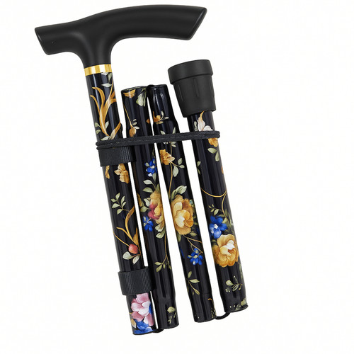 Floral walking stick - walking, foldable