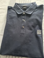 Hugo Boss Passerby Navy Long Sleeve Slim Fit Polo. 100% Genuine