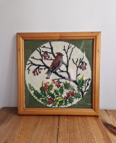 Framed needlepoint cedar - framed,