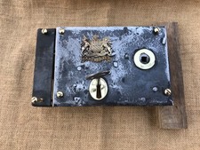 Antique Rim Lock; Key & Keep