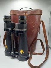 WWII RN Issued Binoculars & Matching Leather Case, Barr & Stroud, Non-Functional