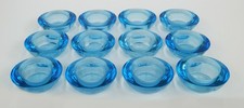 12, Blue Glass Tealight Candle Holders