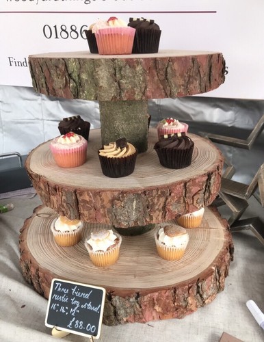 Three tiered rustic wooden - three,