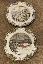 Johnson Bros Friendly Village School House & The Village Green 10" dinner plates