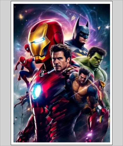 Superheroes print - a4,
