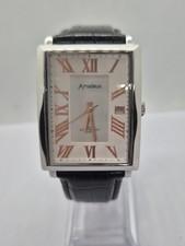 Amadeus Tank Watch Silver Tone