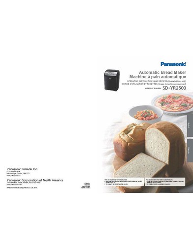 Panasonic yr2500 bread - panasonic,
