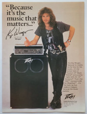 1989 Kip Winger Peavey Black Widow Scorpion Amps Musician Magazine Ad 8.5x10.5"