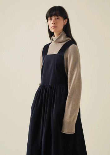 Toast velvet pinafore dress - toast,
