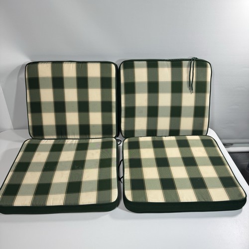 Green check chair - green, cushions