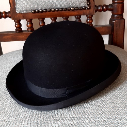 Vintage black fur felt - black,