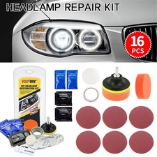 16pcs Car Headlight Lens Restoration Repair Kit Polishing Cleaner Cleaning Tools