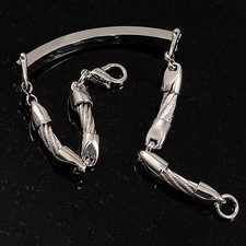 Rhodium Plated Bar & Twisted