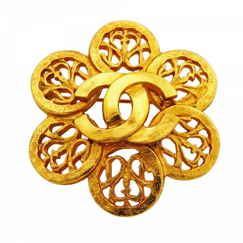 Chanel vintage logo brooch - cc,