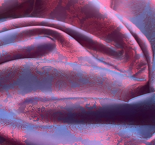 Paisley jacquard fabric blue - paisley,