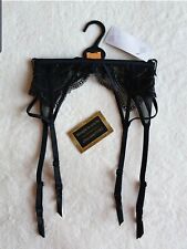 NEW EX M*S SPARKLE LACE SUSPENDER BELT SIZE 10 in BLACK and GOLD