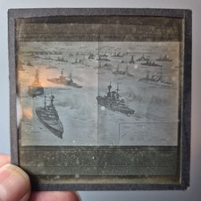 RARE Antique Magic Lantern Slide  Surrender of the German Fleet 1918 Scapa Flow