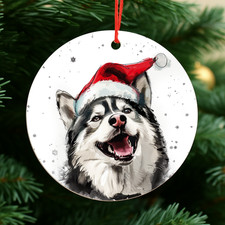 Husky Dog Christmas Baubles