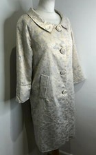 BNWT Marilyn Moore animal print mid length coat 12 NEW metallic gold 60s Jackie 