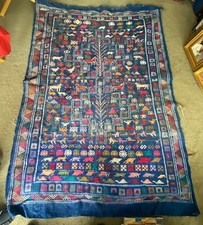 Indian Wool Kilim Flatweave Area Rug Tribal Animals Handmade Wall Hanging