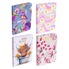 2026 Diary A5 Day to Page Full Year Planner Desk Hardback Luxury Printed Edges