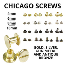 Chicago Screws - 4mm to 10mm - Vary Colour | Iron Fasteners | Interscrews | DIY