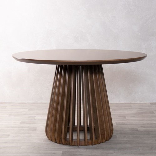 Round wooden dining table - wooden,